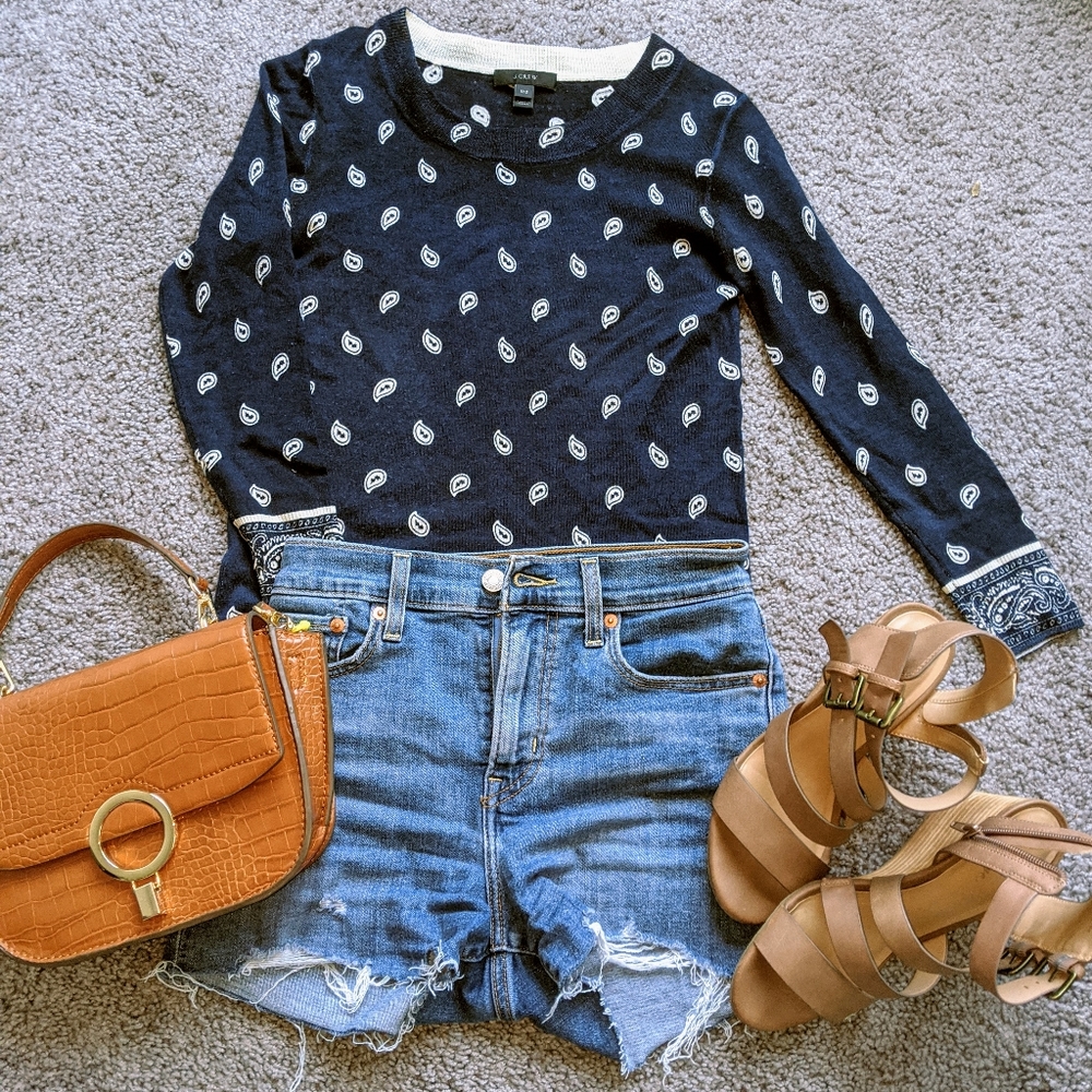 XXS JCrew 3/4 sleeve sweater top